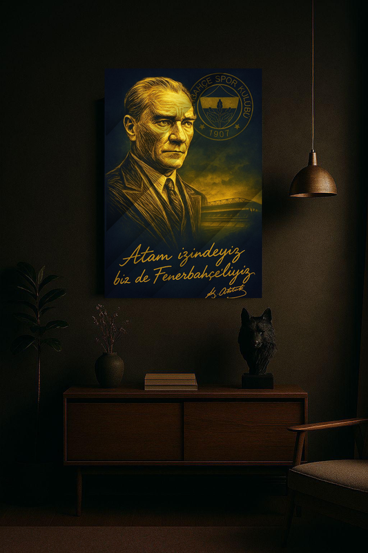 Atatürk ve Fenerbahçe - Cam Tablo
