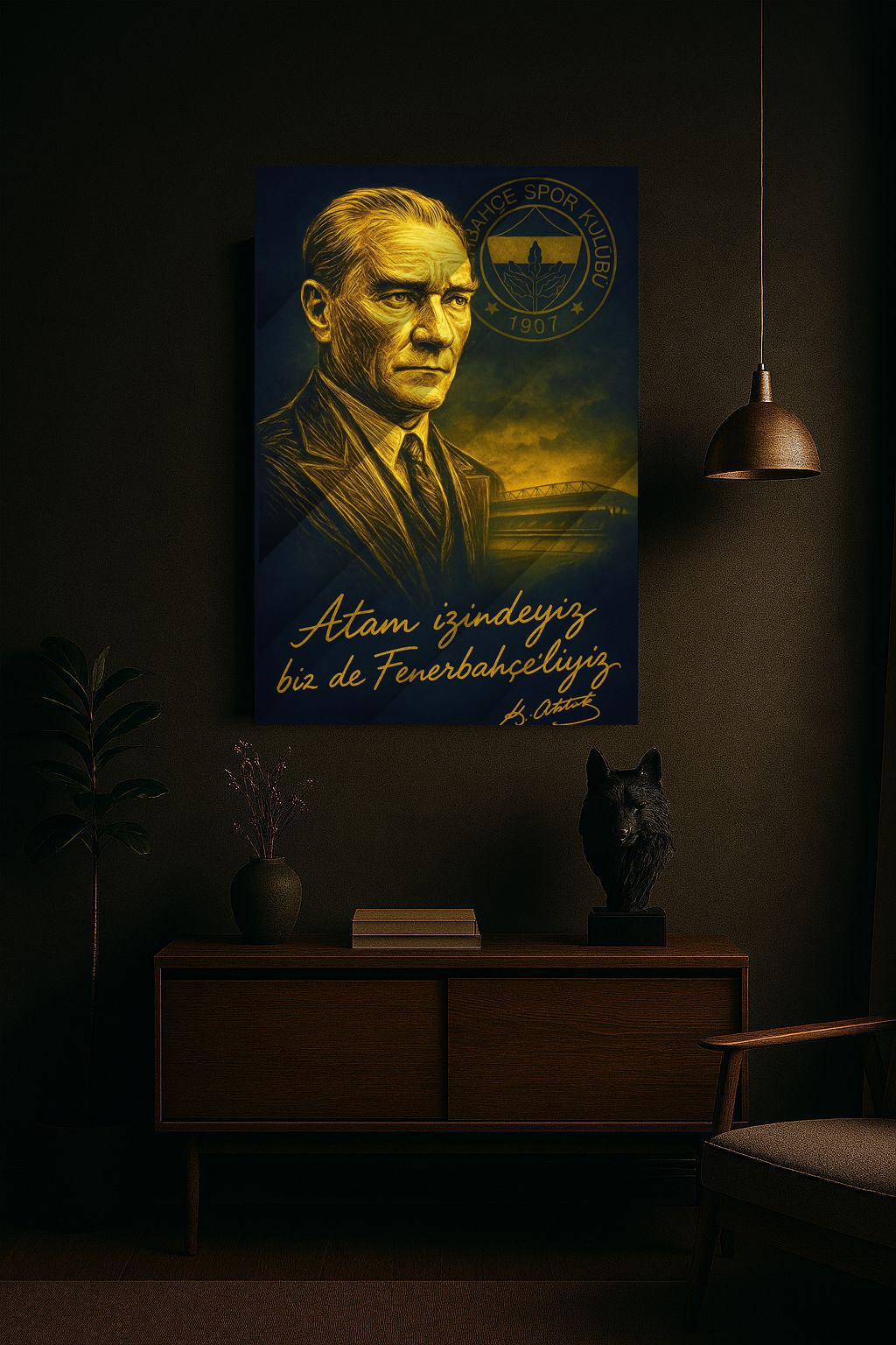 Atatürk ve Fenerbahçe - Cam Tablo